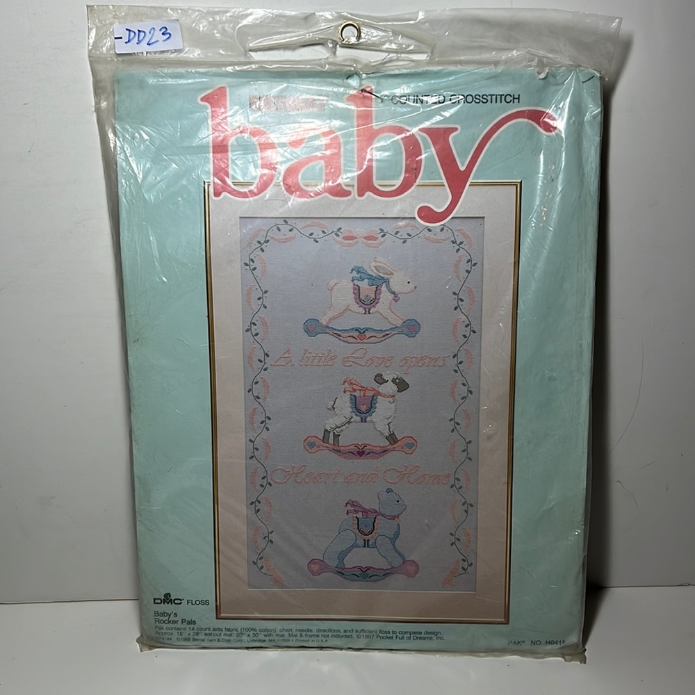 Bernat Baby cross-stitch kit rocker pals